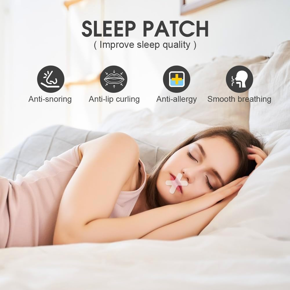 120PCS Gentle Comfortable Transparent Sleep Strips, Breathable Adhesive Hypoallergenic Mouth Tapes Soft Anti-Snoring Strips for Better Nose Breathing Sleeping, Improve Nose Breathing, Snore Reduction image number 2