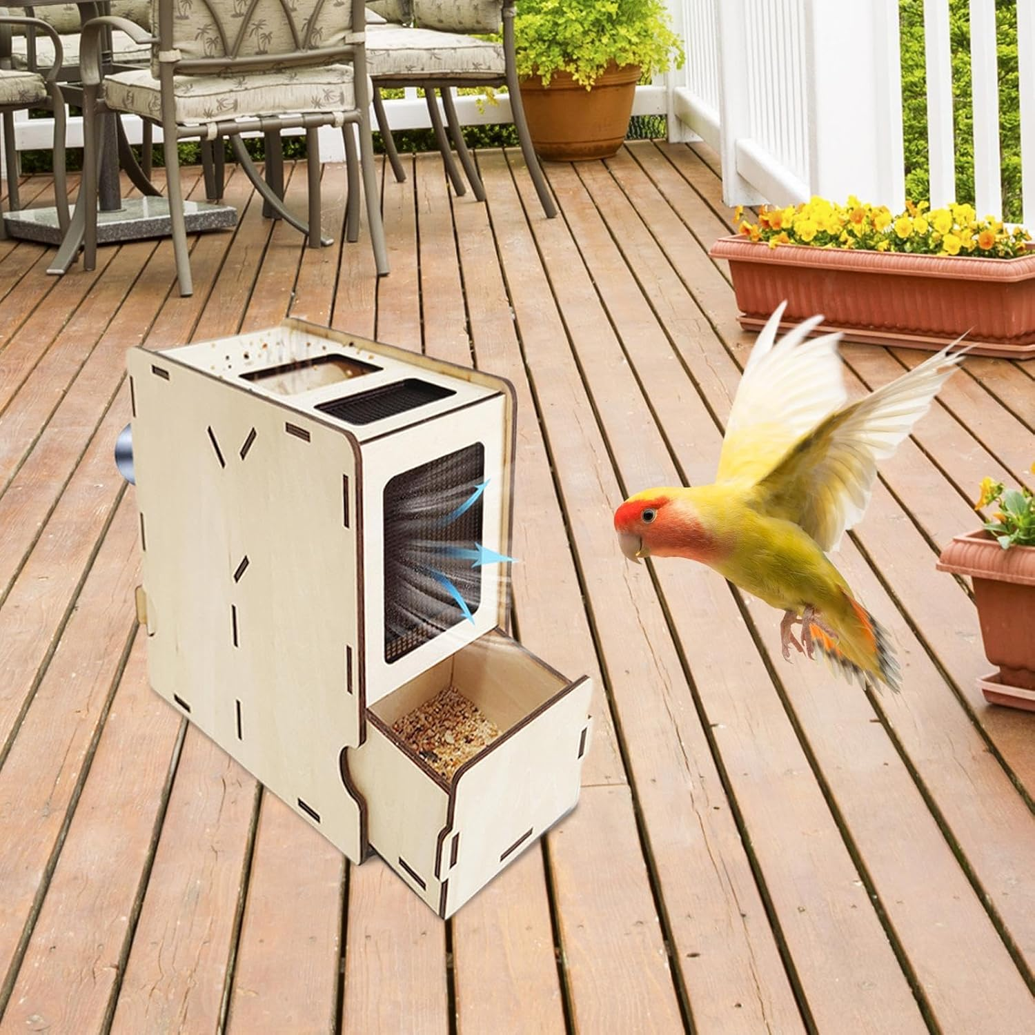 Blown Shell Separator - Adjustable Grain Winnower Machine Grain Splitter Machine,Chaff Blowing Machine Practical Bird Food Skin Blower for Millet Grains image number 6