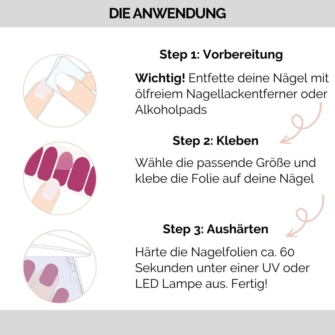 Fairy Nail UV Nail Foils, Self-Adhesive Gel Foils, Semi-Cured, Pack of 20 Nail Wraps, Nail Polish Strips for Sticking, Melon image number 3