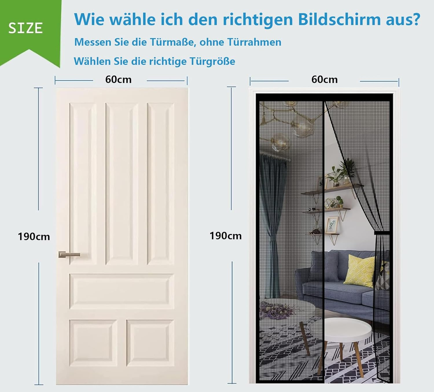 XCMVCN Magnetic Fly Screen Balcony Door, 65 X 190 Cm, Fly Screen Door, Magnetic Insect Protection, Easy Adhesive Mounting, No Drilling, for Balcony Door/Patio Door, Black