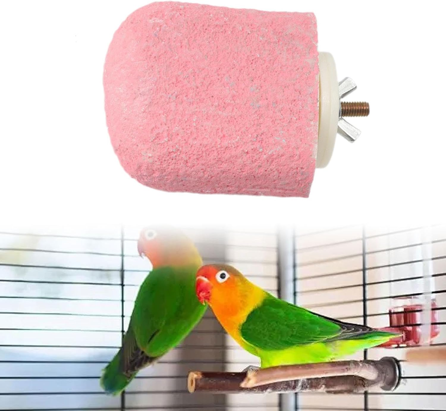 Whtkoph Bird Perch, Parrot Stand, Play Stand, Grinding, Trimmer for Macaws, Small Birds And, Pink image number 3