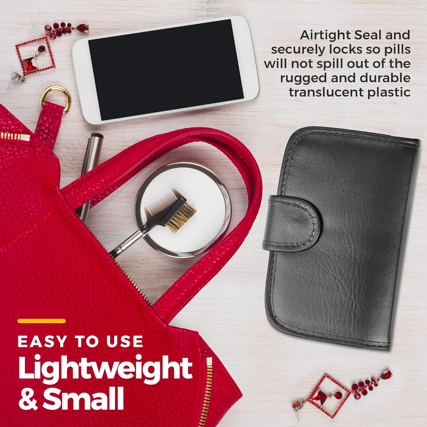 Weekly Travel Pill Organizer -  and Medication Wallet Pill Box Reminder, a Extra Large Pill Container Dispenser Case, Caddy Organizer, for 4 Times a Day, 7 Days a Week, 7.5 X 4.5 Inches image number 2