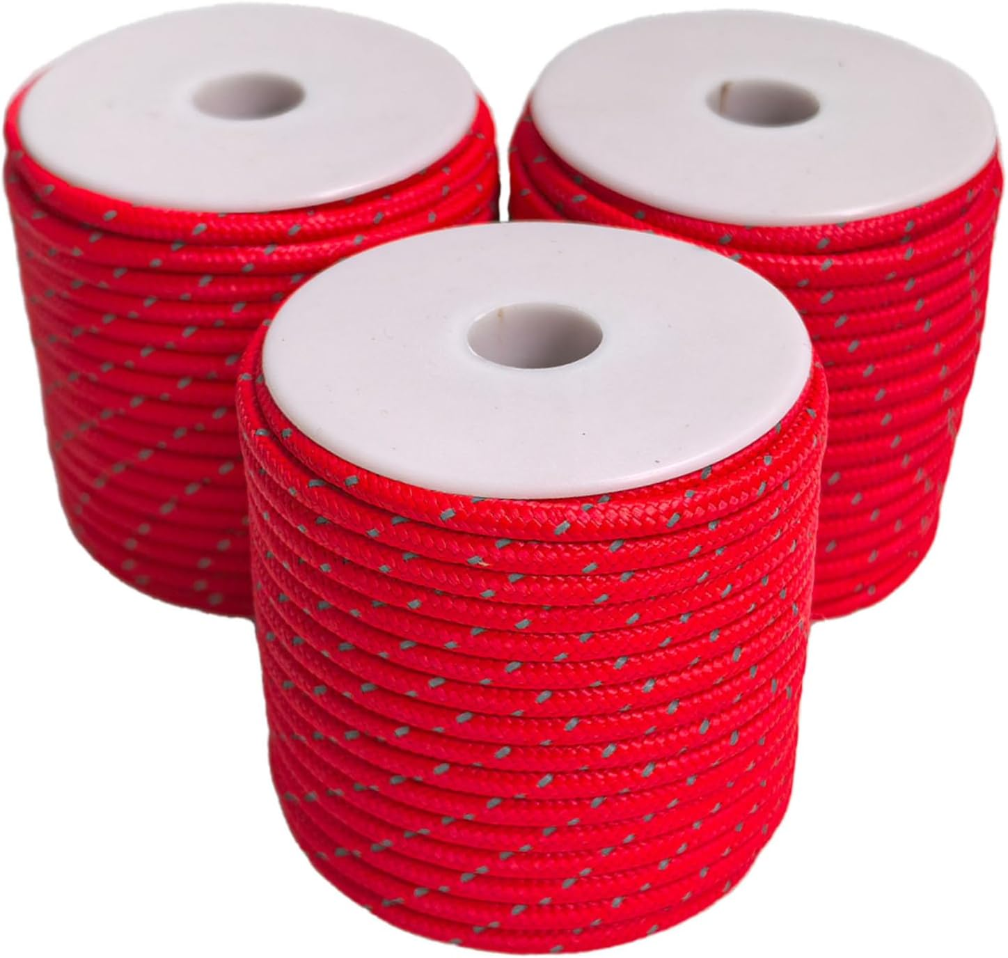 Dyneema Reflective Rope -2Mm 400Kg Fracture Strain - Suitable for Tents, Kite Surfing, and Other 65 Feet (Red, 2Mm)