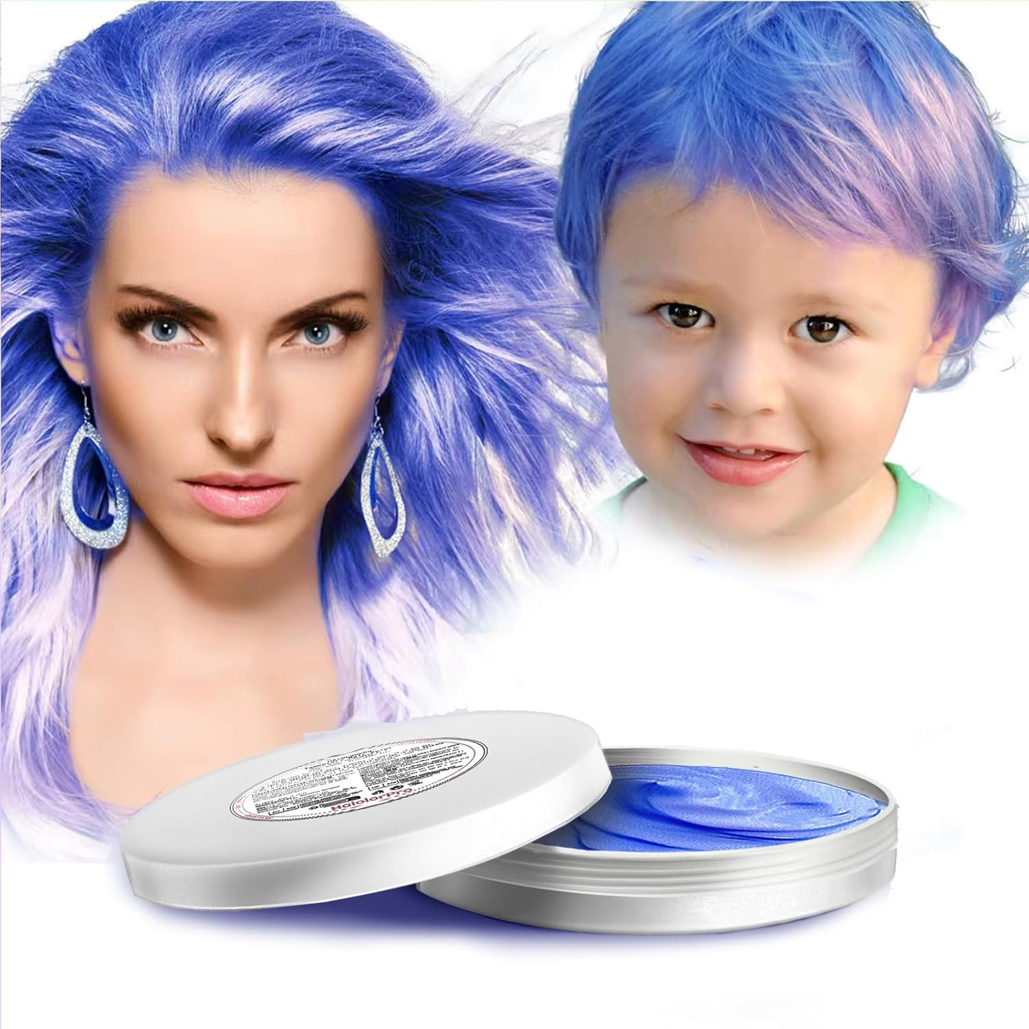 Haiolorpro White Hair Color Wax Temporary Washable, White Hair Dye for Kids, Hair Makeup Paint Wax for Parties or Cosplay, Hair Coloring Products No Messy (White)