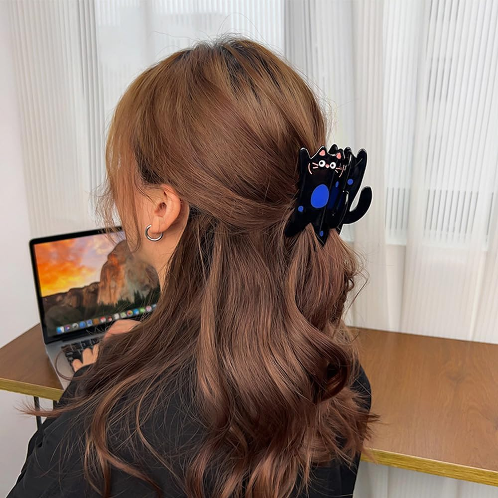 Namvo 2 PCS Cat Hair Clips Cellulose Acetate Hair Clips Funny Standing Cat Hair Clip Hair Accessories for Women Thick Thin Hair image number 3