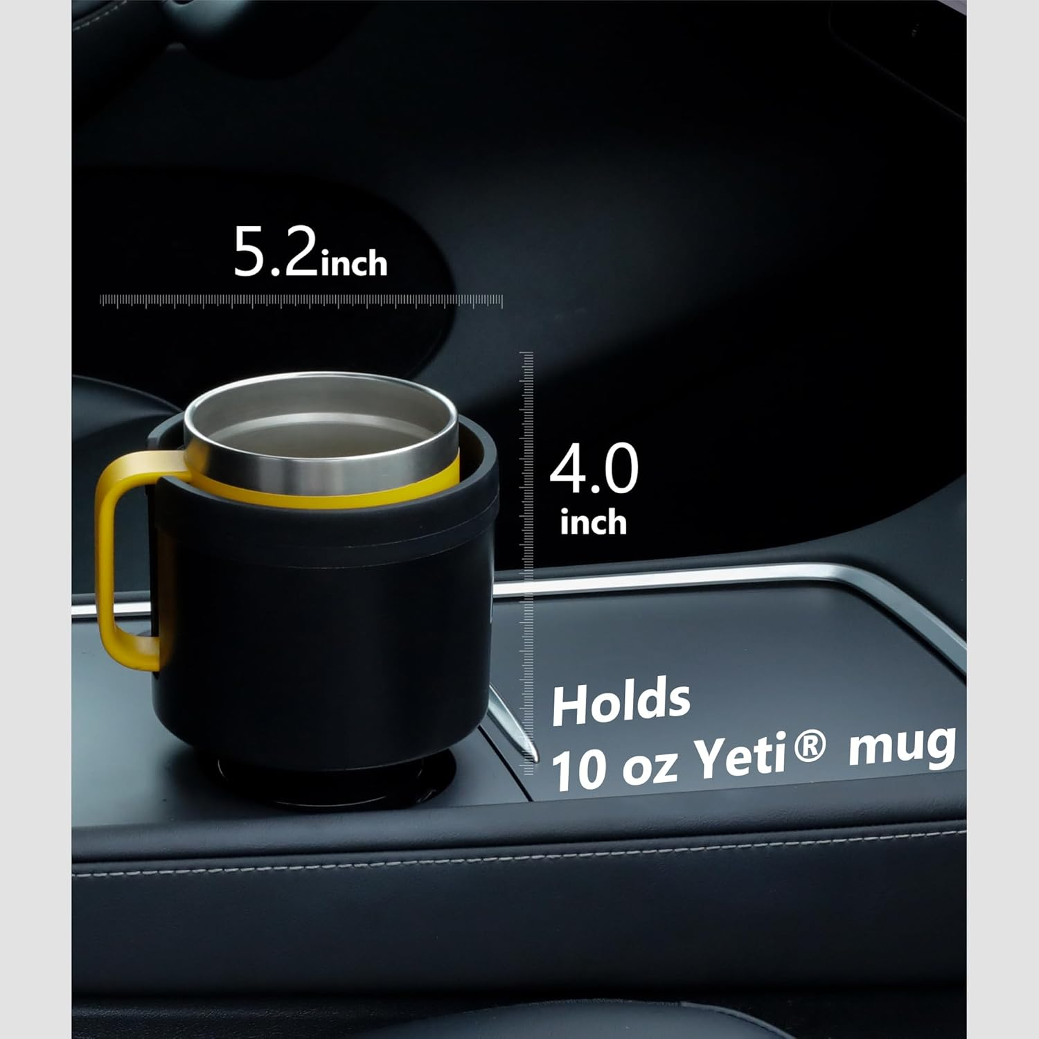 Seven Sparta Car Cup Holder Expander Organizer with Adjustable Base Black2 image number 1