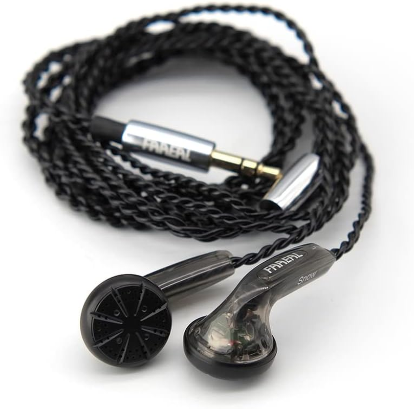 FAAEAL Snow-Lotus 1.0/1.0+ Hifi Earphone 64 Ohm DIY Heavy Bass Sound Quality Music Earphones DJ Earphones (Snow-Lotus 1.0, Transparent)