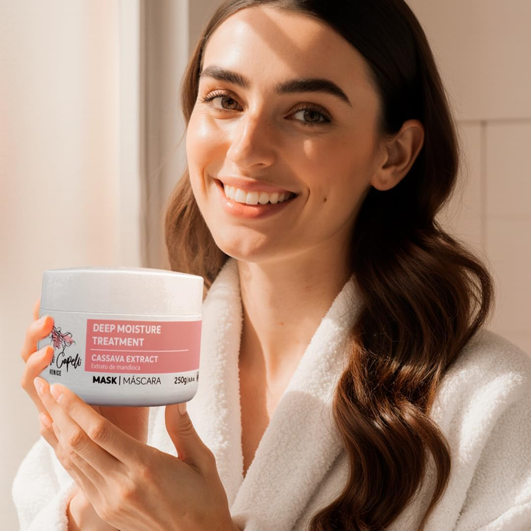 Ibelli Capelli Venice Cassava Extract Argan Oil Hair Mask Cassava 8Oz (250G) image number 6