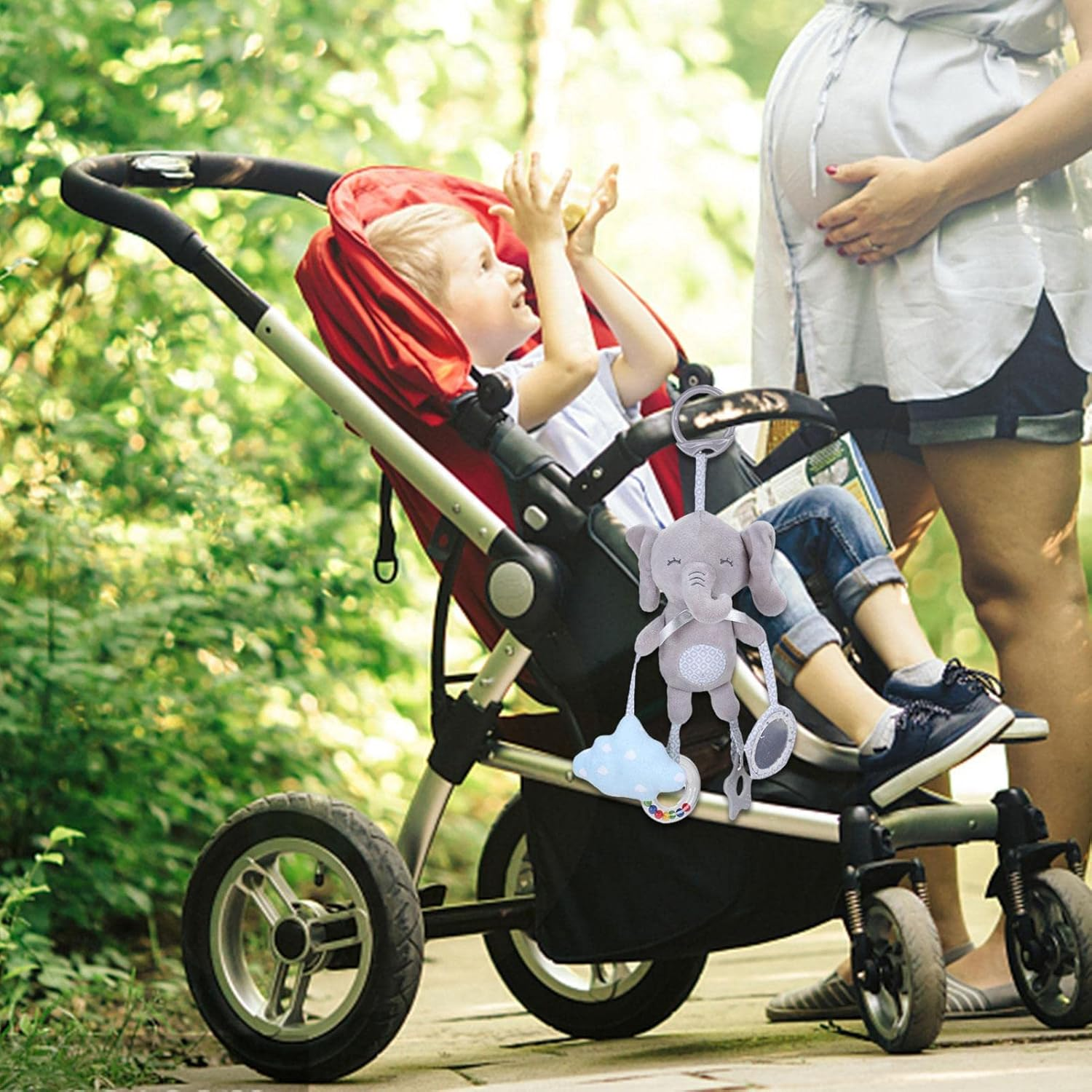 Baby Hanging Toys | Newborn Stroller Car Crib Toys,Animal Shape Soft Squeaky Sensory Learning Toy for Boys Girls 3 6 9 12 Months Borato image number 4