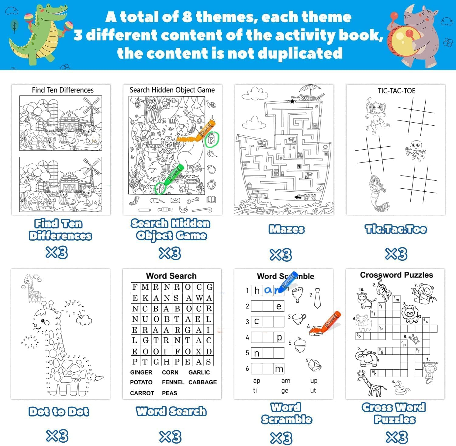 24Pack Mini Activity Book for Kids Party Favours Ages 4-8 8-12,Bulk Activity Books Include Mazes,Dot to Dot,Word Search, Word Scramble and More for Goodie Bag Stuffer Stuffer Classroom Activity image number 4