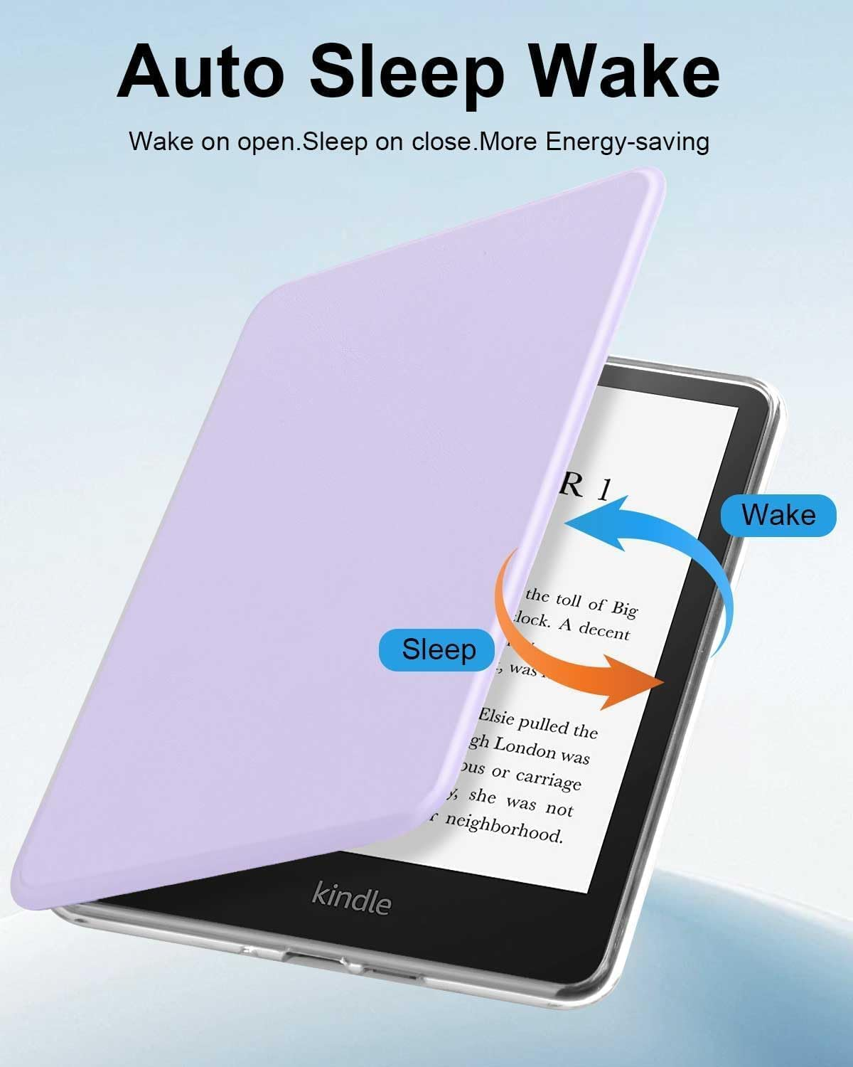 T Tersely Magnetic Case for All-New Kindle 11Th Generation 2024/2022 Release, 6 Inch, Stand Cover with Magnetic Clear Case for Popsockets Grips, Auto Wake/Sleep, Compatible with Magsafe, Purple - Blue image number 5