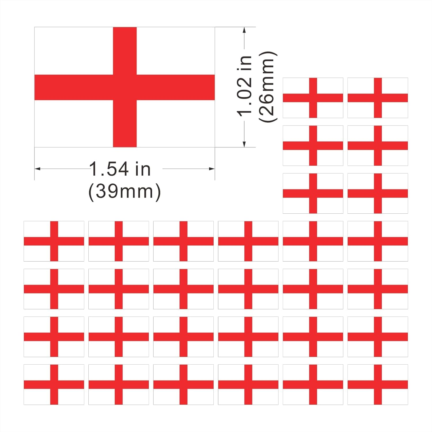 Womaha 30 Temporary England Flag Tattoos Fans Face Tattoo Stickers for Adults Kids Group Activity Props image number 2