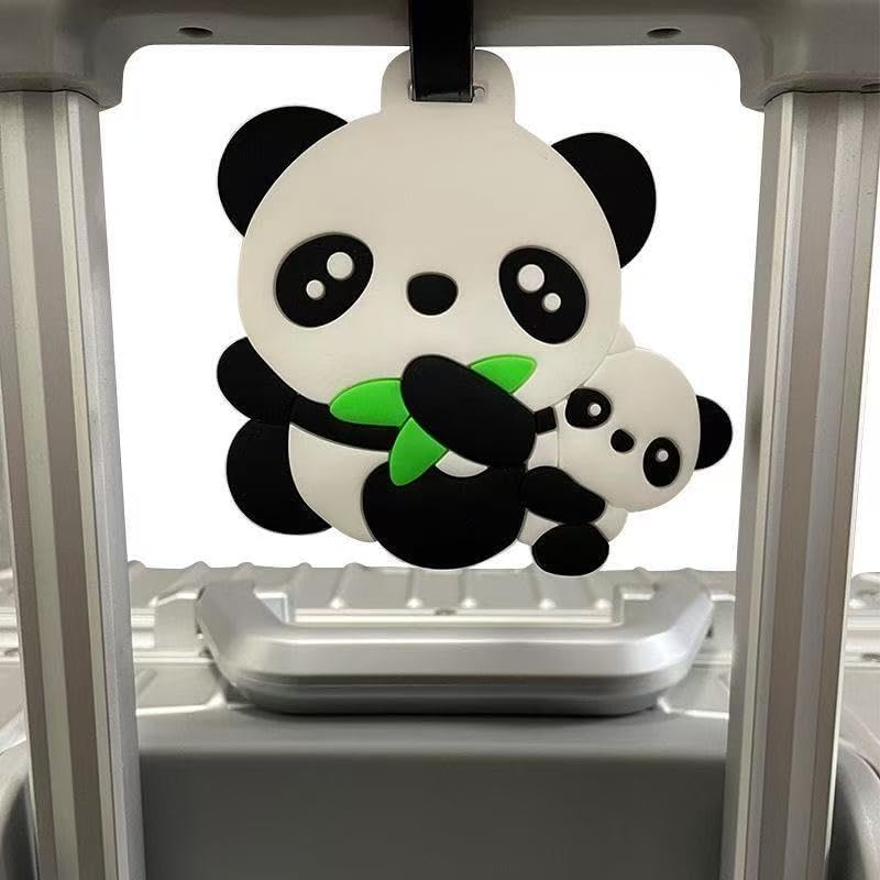 Lovely Panda Family Luggage Tag for Travel Backpack, Suitcase, School Bag, 2 Pieces image number 1