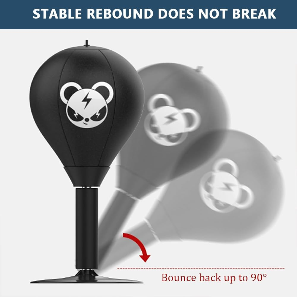 Desktop Punching Bag &ndash; Stress Relief Speed Bag with Suction Cup and Heavy Duty Spring for Kids and Adults &ndash; Tabletop Boxing Ball for Office or Home Use image number 5