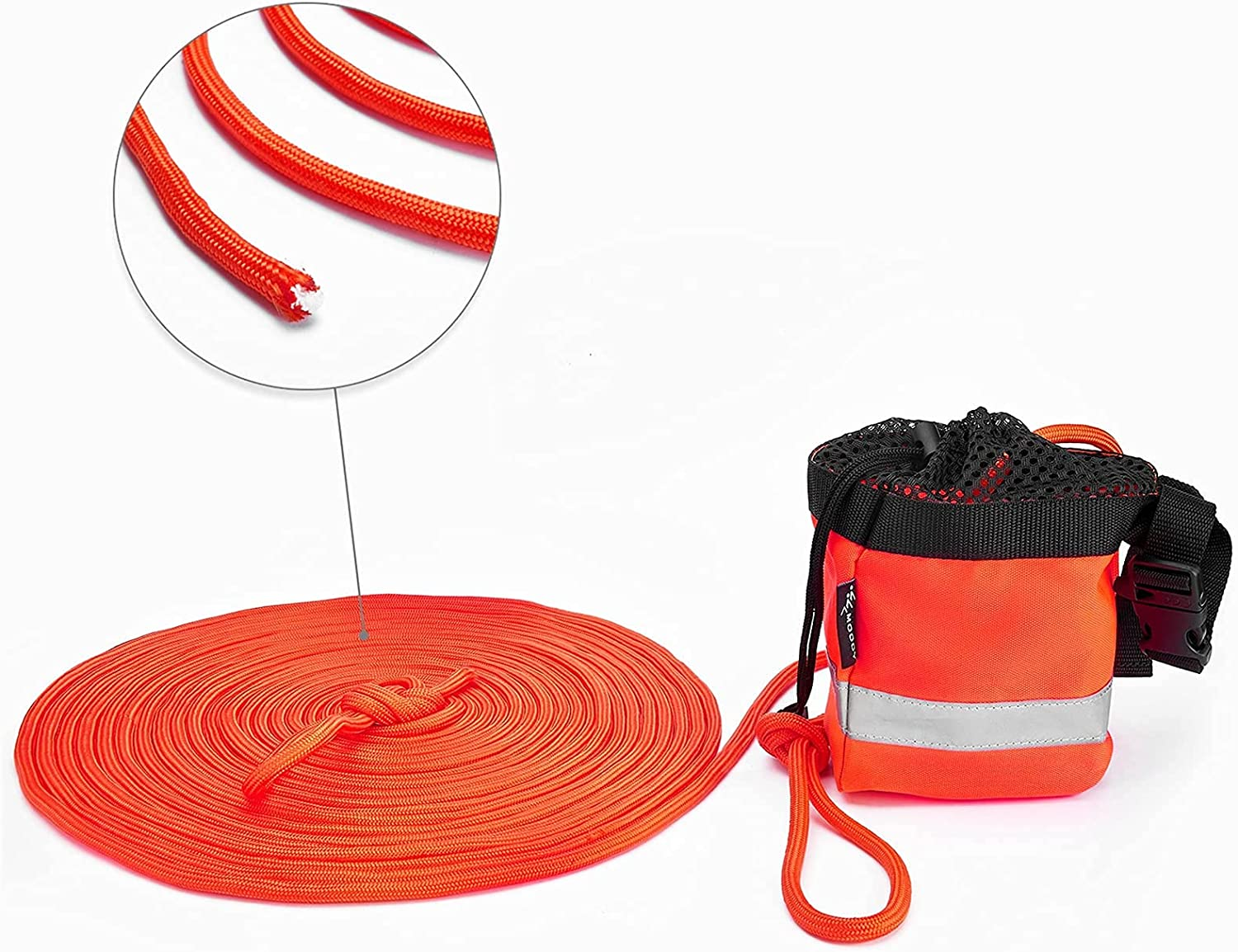 MOPHOEXII Water Rescue Throw Rope Bag with 50/100 Feet of 5/16" Floating Life Line and Integrated Whistle Clip for Kayaking, Boating and Rafting, High Visibility Safety Boating Equipment image number 1