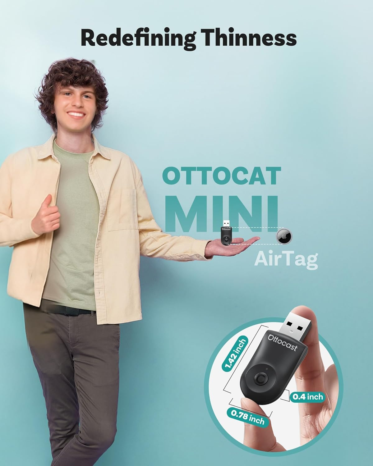 OTTOCAST Mini 2025 2-In-1 Wireless Carplay/Android Auto Adapter, 5Ghz Wifi, Auto Connect for 2016+ Cars image number 3