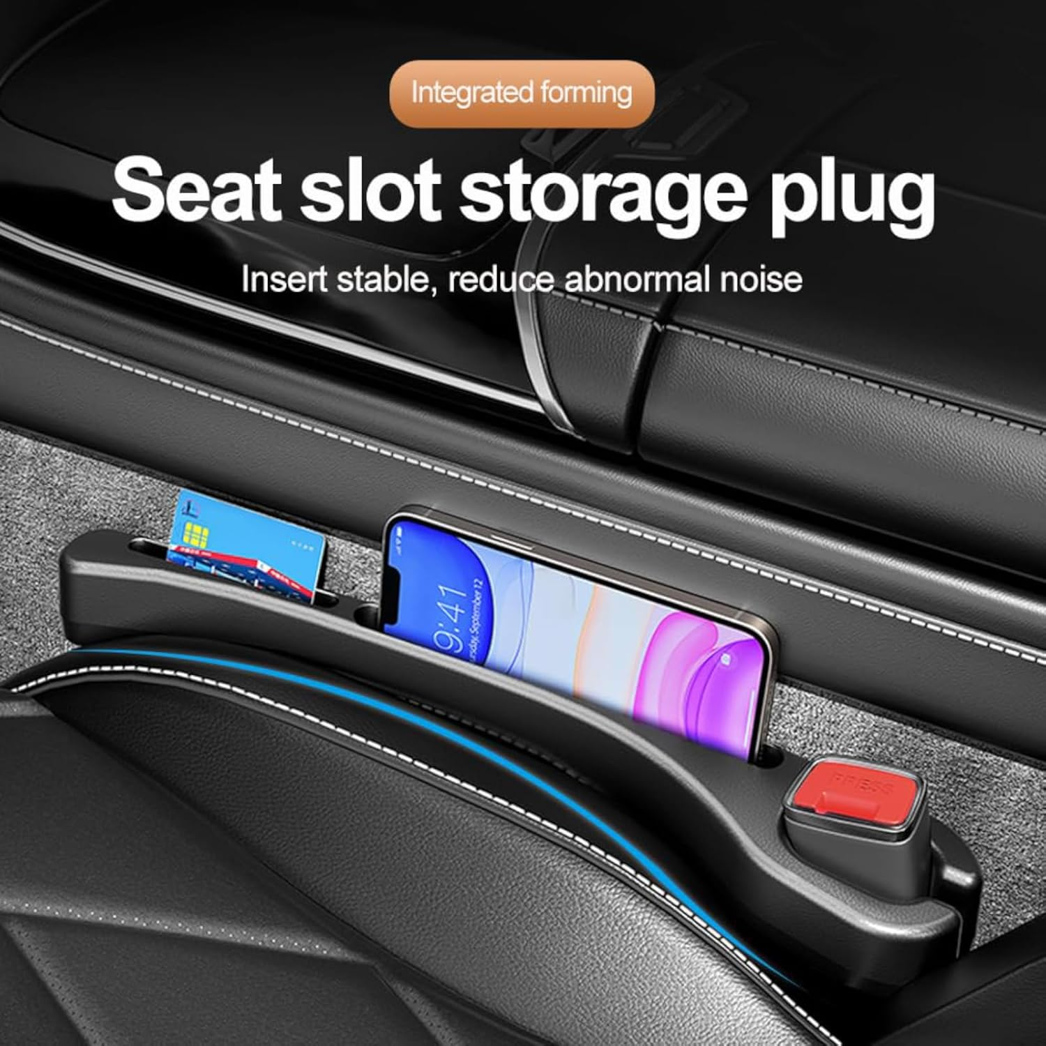 2-Pack Car Seat Gap Filler Organizer with Phone Holder, Upgraded Version, Essential Car Accessories to Prevent Items from Falling, Black image number 3