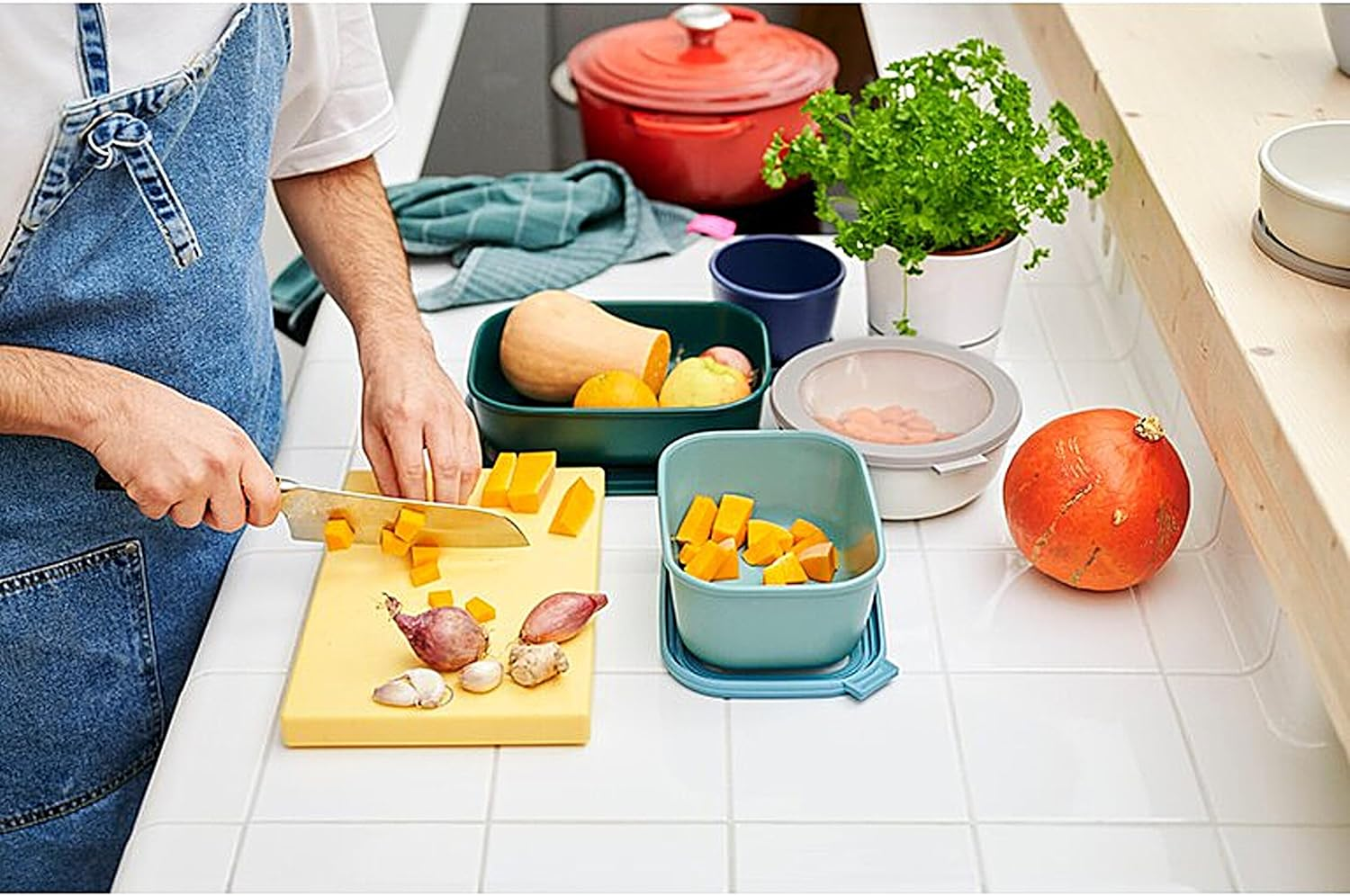 Mepal Cirqula Rectangular Multi Bowl 500Ml &ndash; Nordic White, Bpa-Free Airtight & Leakproof Food Storage Container with Lid, Microwave, Freezer & Dishwasher Safe, Made in Holland image number 6