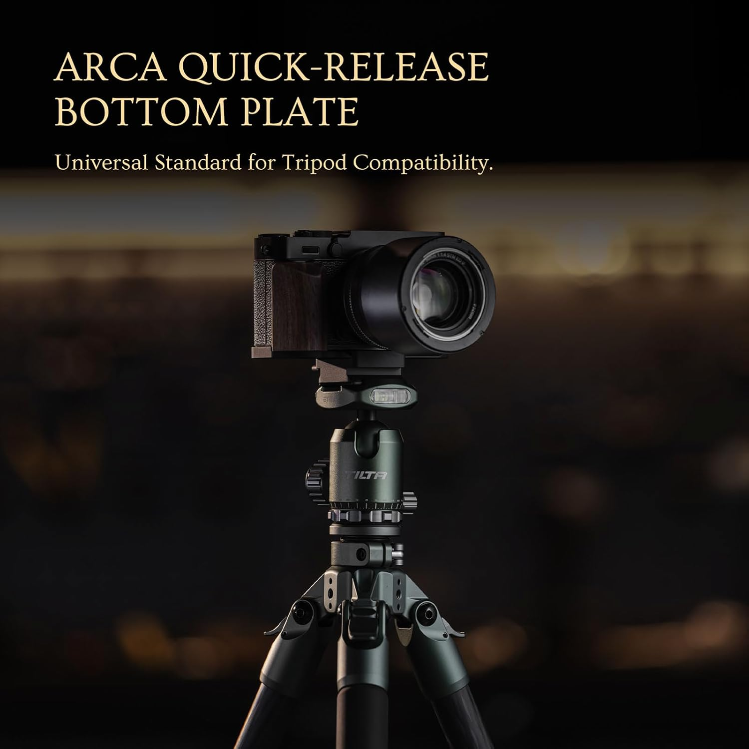 Tilta X-E5 Cage, Vintage Camera Cage Compatible with Fujifilm X-E5 Base Kit, with Mounting Baseplate with Wooden Grip and ARCA Adapter - Black TA-T91-A-B image number 2