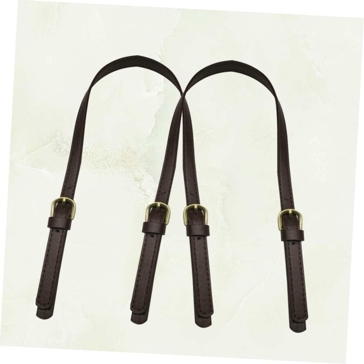IWOWHERO 2Pcs Synthetic Leather Handbag Handles Tote Bag Replacement Strap DIY Bag Belt for Women Dual Buckle and Adjustable image number 7