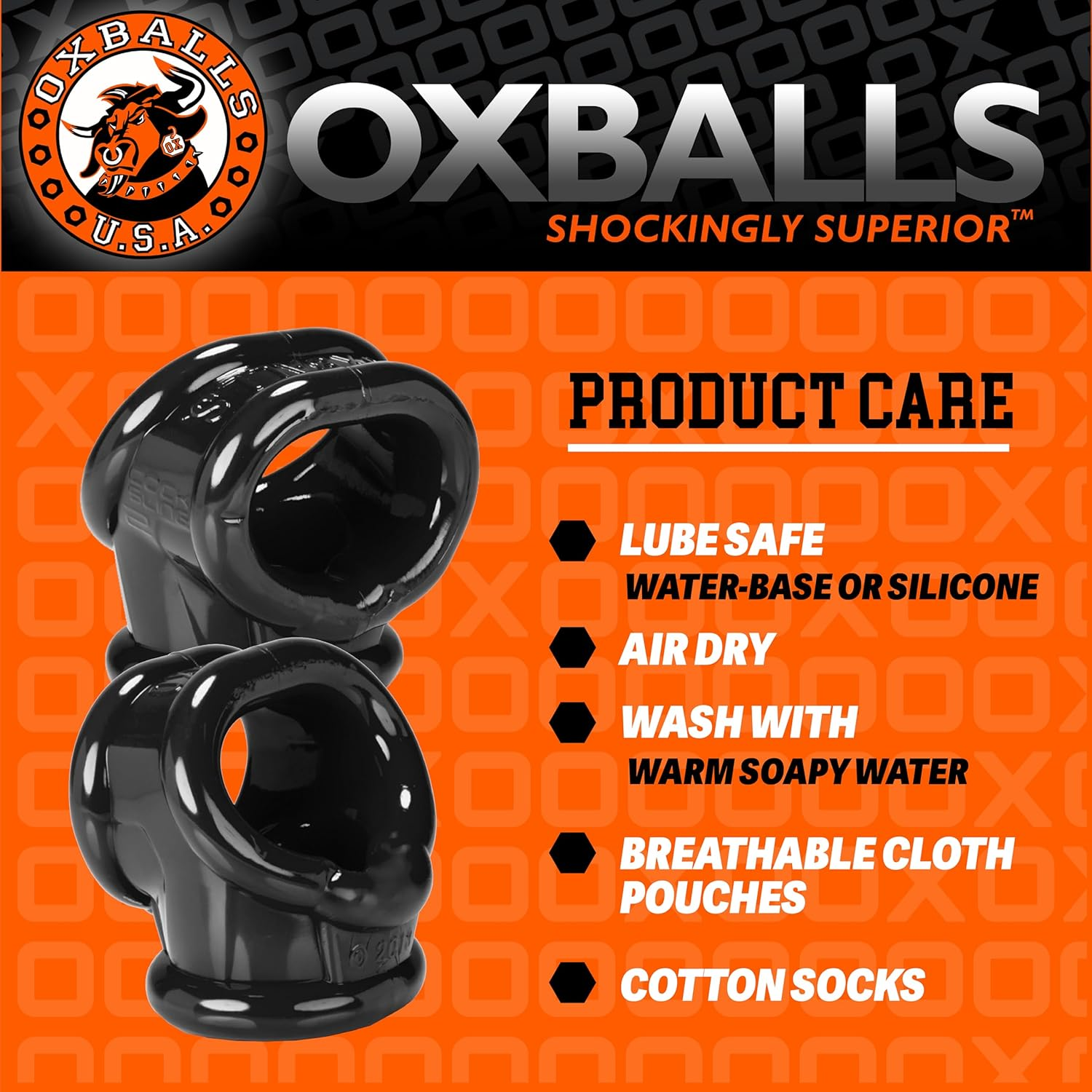 Oxballs Cocksling, Black, 95 Gram image number 1