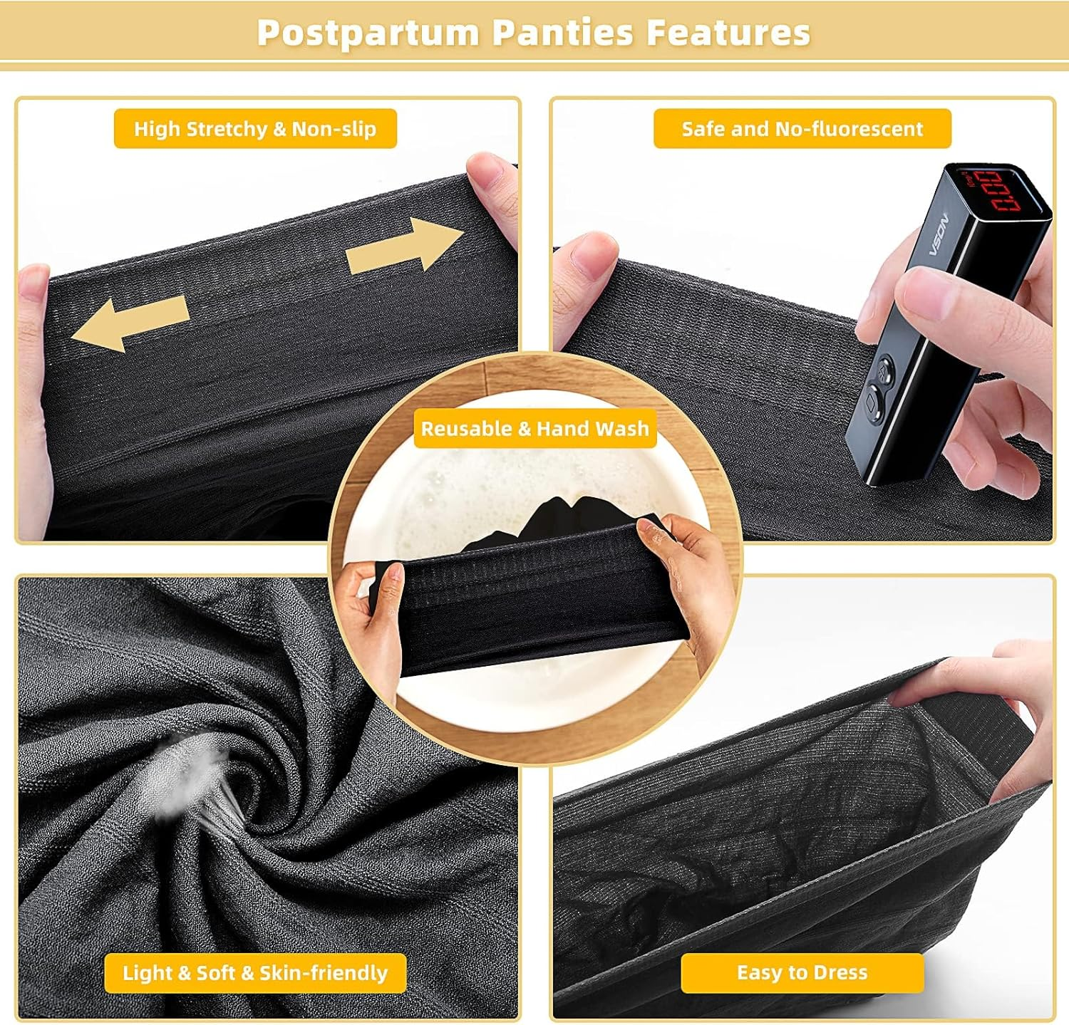 CARER BEAUTY Postpartum Panties for Women, 15Pcs Women'S Maternity Knickers Disposable High Waist Underwear Pregnancy Seamless Soft Breathable Stretchy for Recovery from C-Section