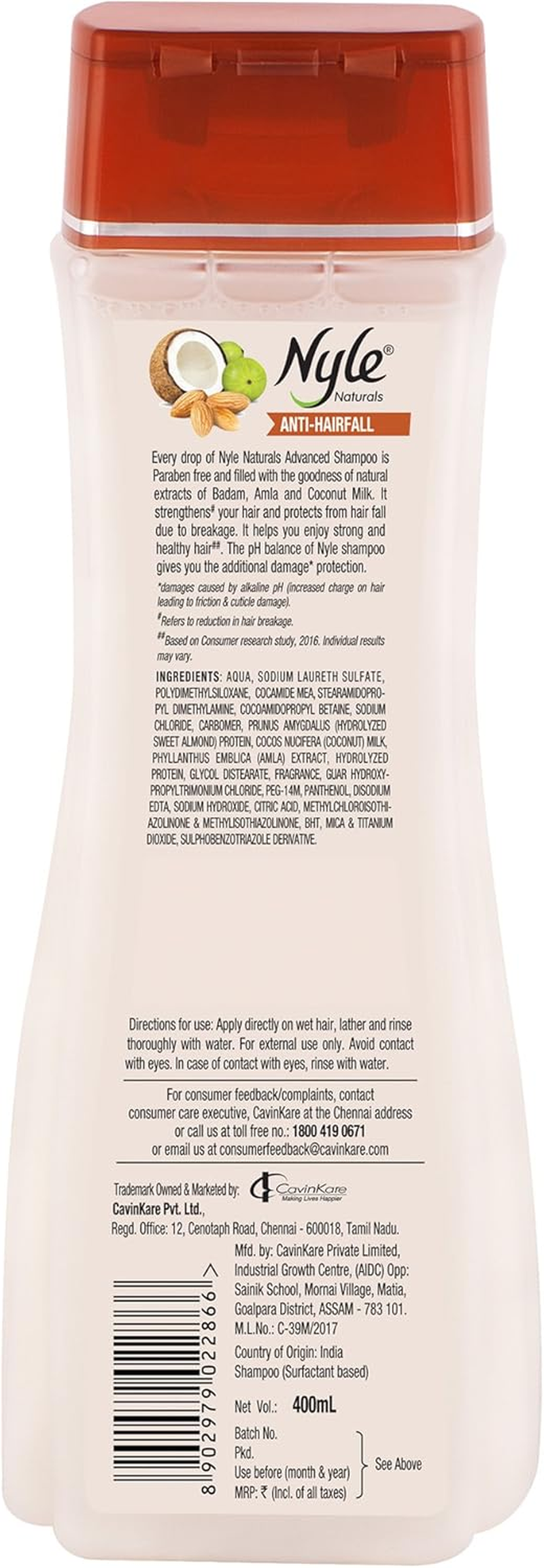 Nyle Anti-Hairfall Shampoo, 400Ml image number 2