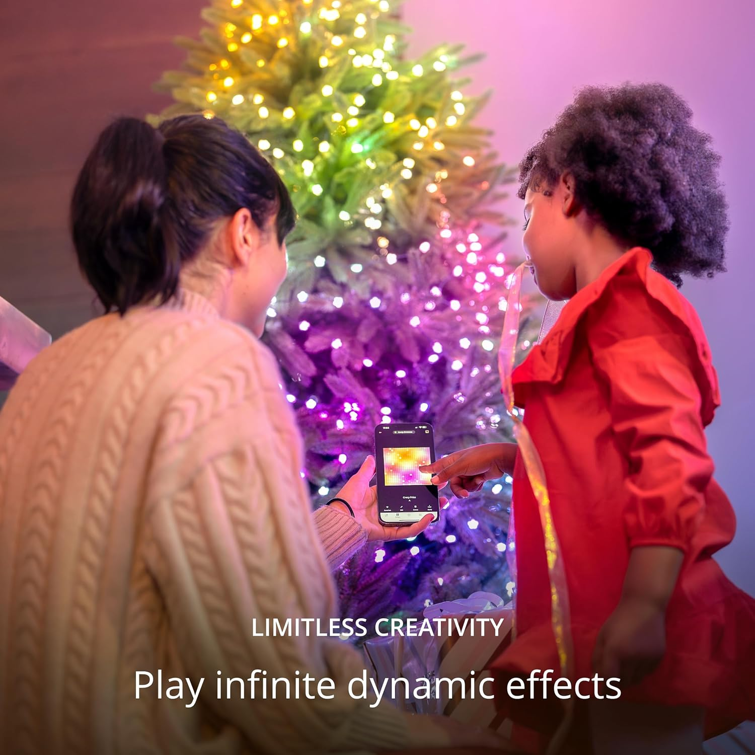 Twinkly 100L 8MM Candle Shape RGB Lens Light String, 6Cm Lamp Spacing, Transparent Wire, Bt+Wifi, IP20 - USB-C Powered image number 5