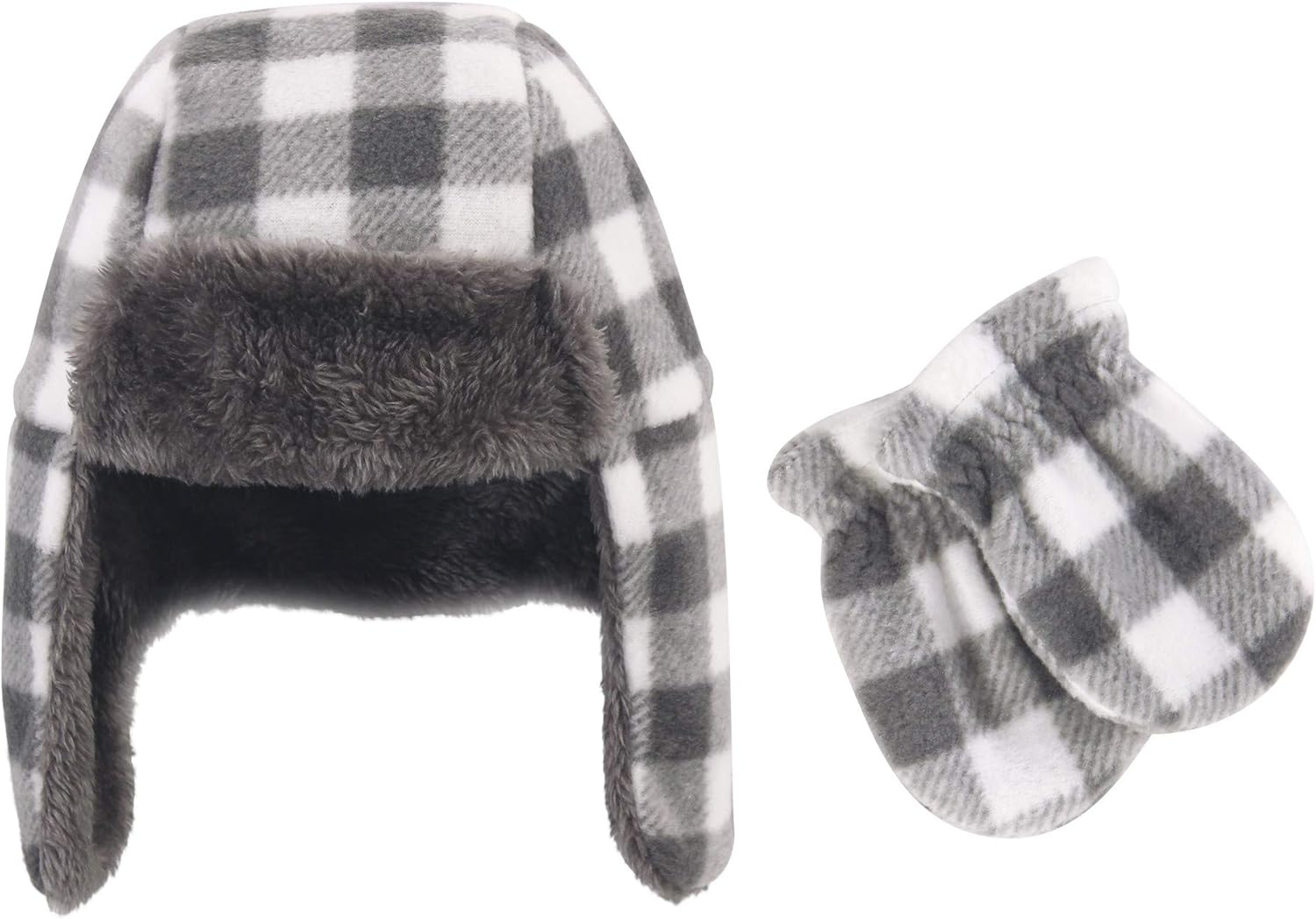 Hudson Baby Unisex Baby Fleece Trapper Hat and Mitten Set