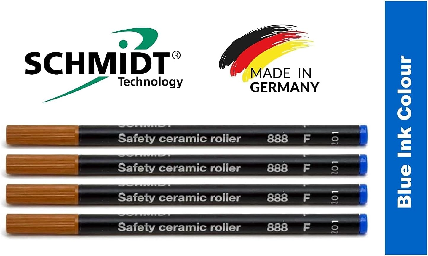 Safety Ceramic 888 Rollerball Fine Tip Refill (Blue Fine Refill (Pack of 4) image number 4