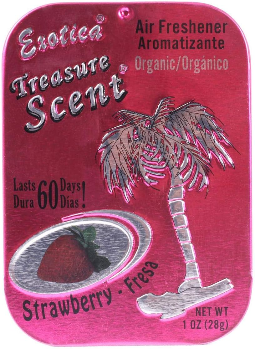 Exotica Strawberry Scent Treasure Organic Air Freshener Tin