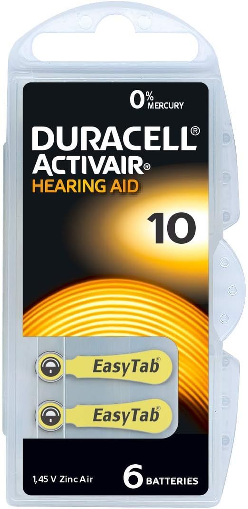 DURACELL Activair Size 10 Hearing Aid Battery with 60 Batteries image number 1
