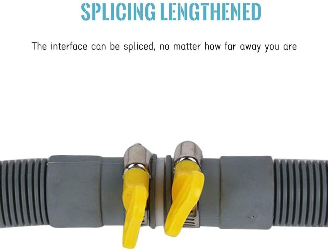 Dishwasher Washing Machine Replacement Hoses, 6.5Ft Washer Drain Hose Extension Kits Flexible Corrugated Drain Hose for Washing Machine with 1 Adapter1 U-Bend Holder 2 Hose Clamps image number 1