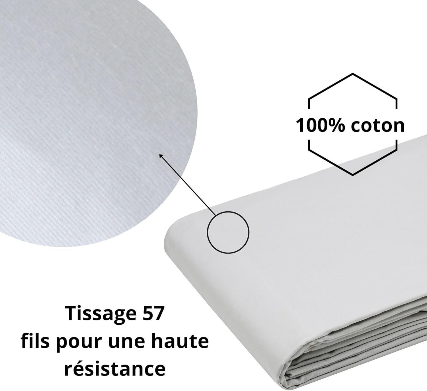 STOF Duvet Cover - Size 240 X 220 Cm - Quality Cotton Percale - 100% Cotton, Oeko-Tex Certified - Linen Colour - Elys&eacute;e Model - Bed Linen for House, Double Bed - 2 People image number 5