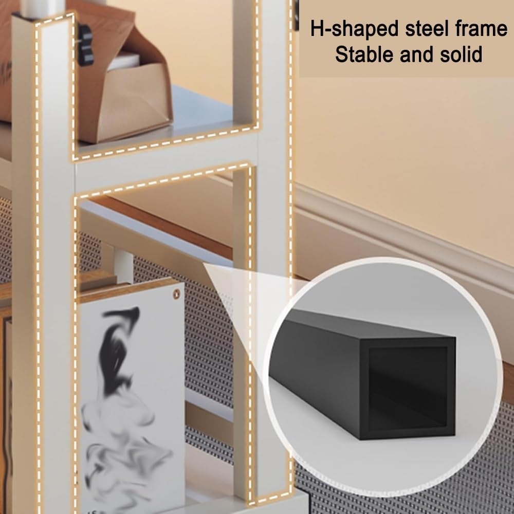 TOMVAES Adjustable Height Standing Desk, 3 Tiers Portable Laptop Computer Table, Stand up Table with Castor Wheel, Multifunctional Work Laptop Desks for Home Office image number 4