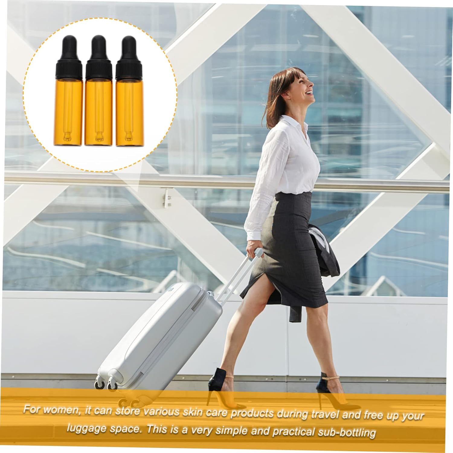 Homoyoyo 10 Pack 5Ml Amber Glass Dropper Bottles - Essential Oil and Perfume Vials with Eye Droppers for Makeup - Aromatherapy and Lotion Dispenser Perfect for Travel and DIY Blends image number 6