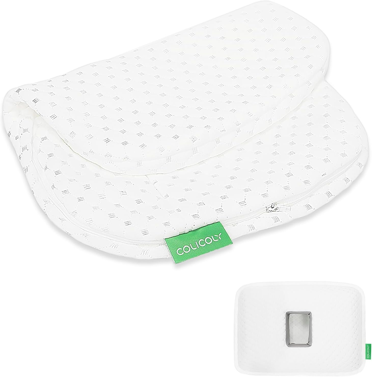 COLICOLY Replacement Pillow Case for Small Single Ear Hole Pillow - Breathable Air-Layer Cotton Fabric - 1PC