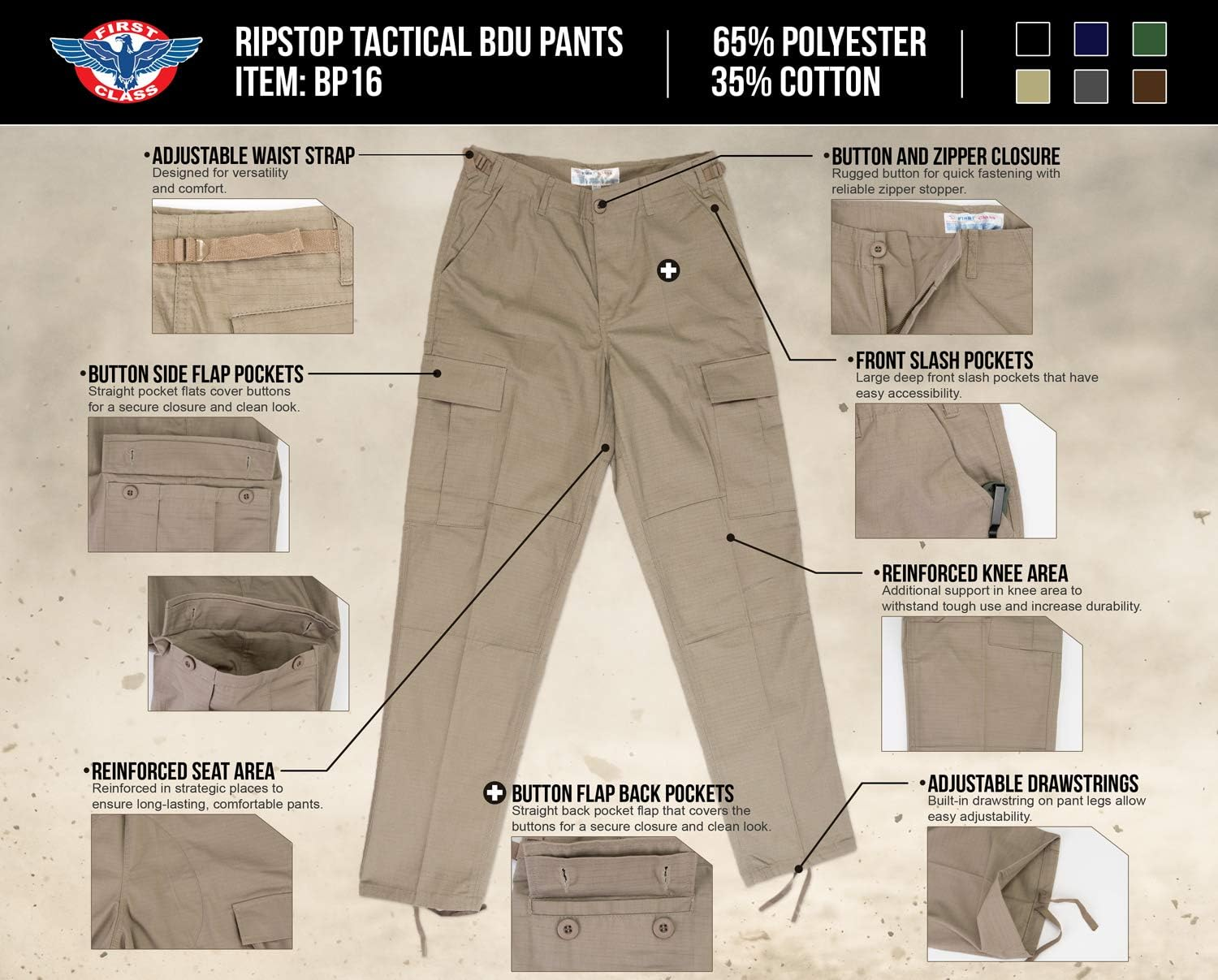 First Class Rip-Stop Tactical BDU Pants