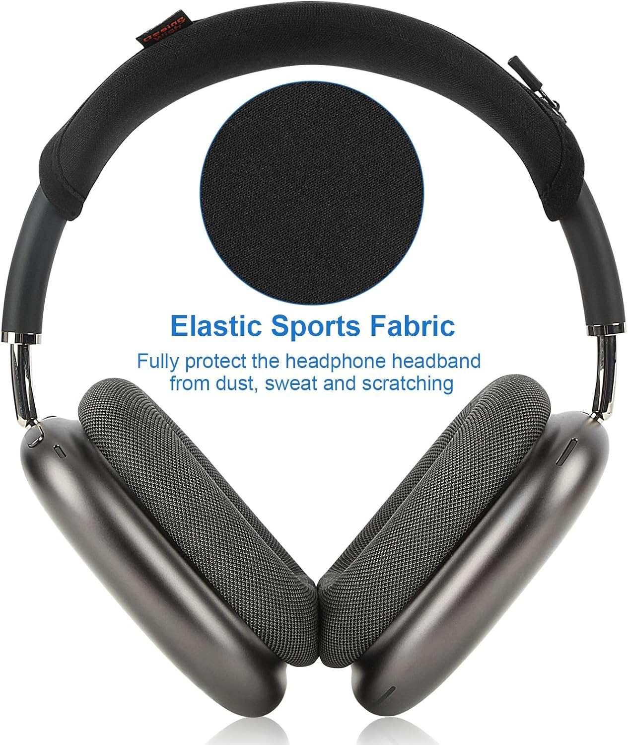 Desing Wish Headband Cover for Apple Airpods Max, Soft Sports Fabric Replacement Headphone Headband Cushion Pad Cover Compatible with Apple Airpods Max Headphone Headband Protector - Black image number 5