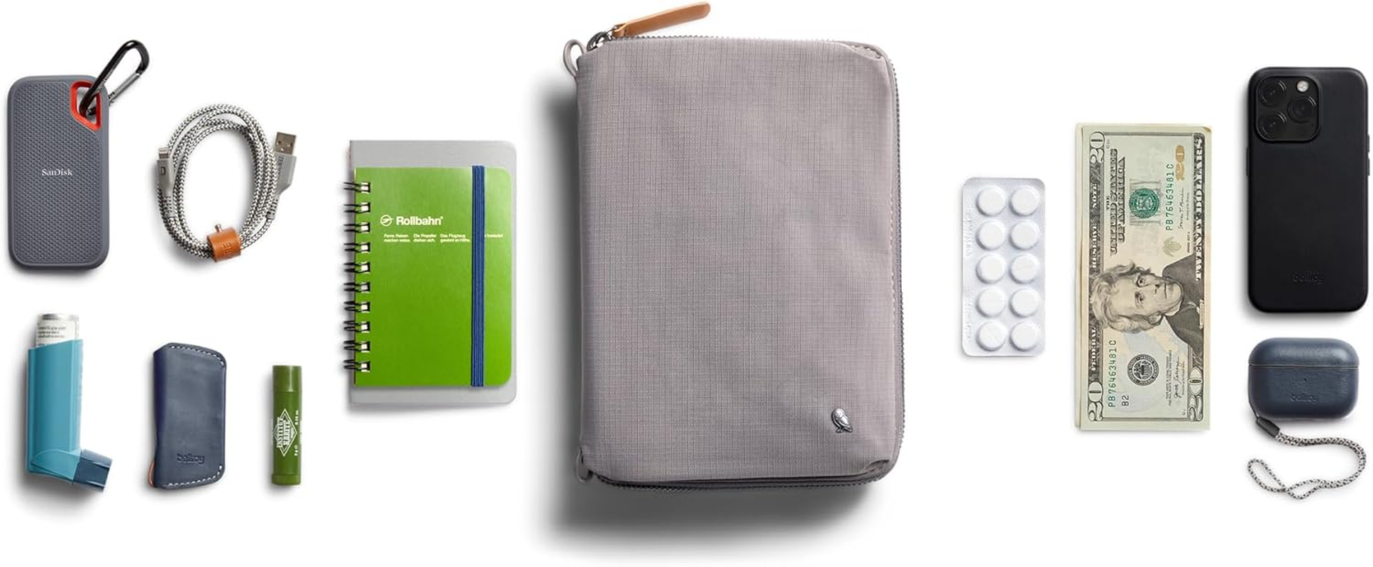 Bellroy Wonder Kit (Tech and Travel Pouch with Internal Organization for Cables, Chargers, Notebooks Medical Kits and More) - Stormgray image number 3