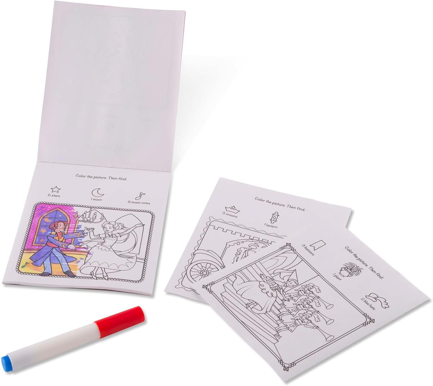 Melissa & Doug 5356 on the Go Colorblast No-Mess Coloring Pad, Princess (24 Color-Reveal Pictures, Invisible Ink Marker) image number 6