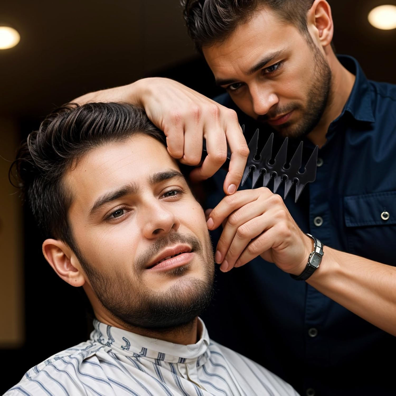 Hair Wide Tooth Comb - Double Sided Detangling Comb for Men'S Hairstyling image number 3