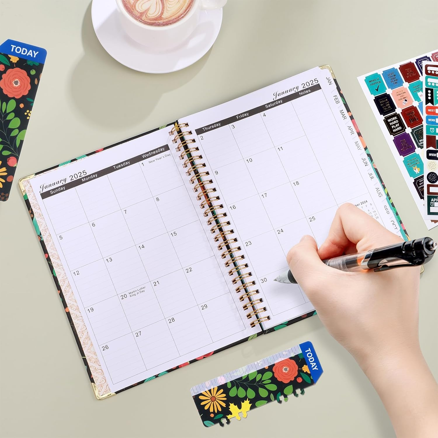 2025 Planner,2025 Weekly and Monthly Planner January to December A5（6.5"X 8.5"）Academic Planner 12 Month Work Planner with Tabs,Hardcover Thick Paper,Twin-Wire Binding image number 6