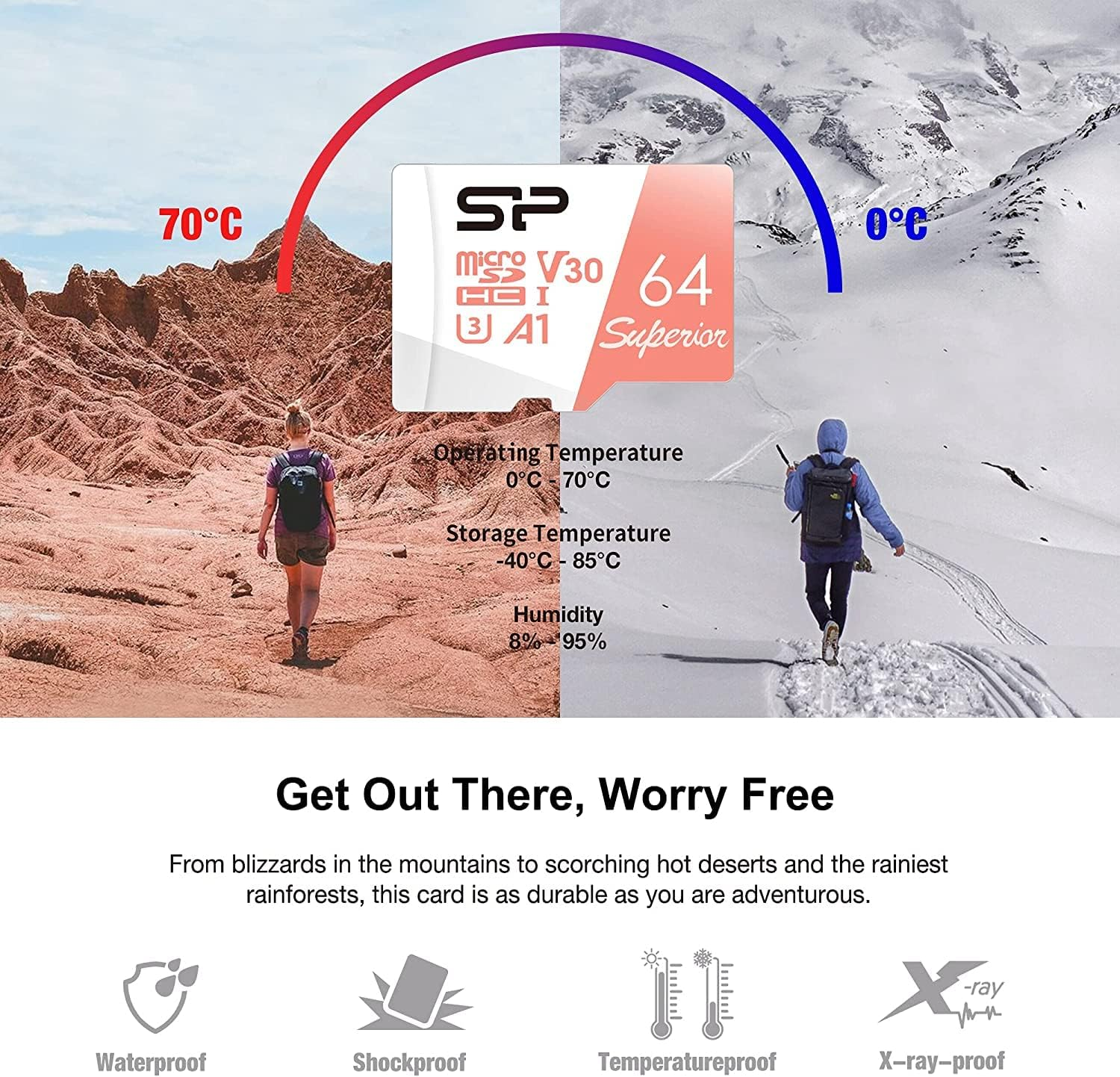 Silicon Power 128GB Microsdxc UHS-I Micro SD Card with Adapter, up to 100Mb/S Read & 80Mb/S Write, C10 U3 V30 A1 4K UHD Video, High Speed Microsd Memory Card, Superior A1 Series image number 3