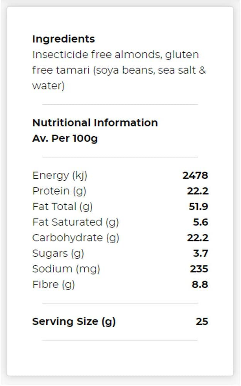 Honest to Goodness, Tamari Roasted Almonds, 500 G - Indulge in Our Highly Sought-After Snack, Bursting with Flavor, an Irresistible Combination - Guilt Free. image number 2