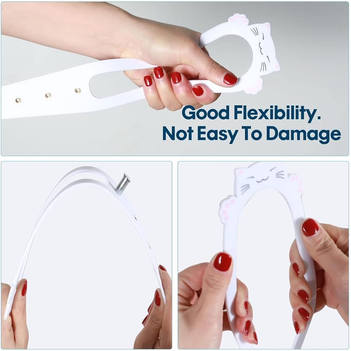 2 PCS Adjustable Pet Door Latch, Room Door Lock to Prevent Dogs from Entering, Easy Installation Cat Door Stopper with Elastic Strap, Allows Cats Free Access, Durable and Damage-Free Design - Black-2Pcs image number 4