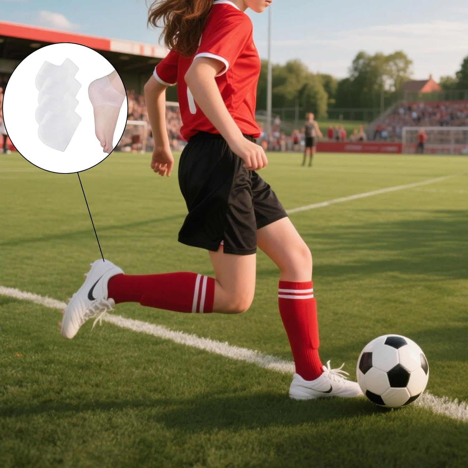 Gel Heel Protectors (2 Pairs) - Silicone Heel Pads for Women & Men - Moisturizing Cushion for Blisters Cracked Feet Plantar Fasciitis Relief - Soft Gel Heel Cushions & Cups Support image number 1