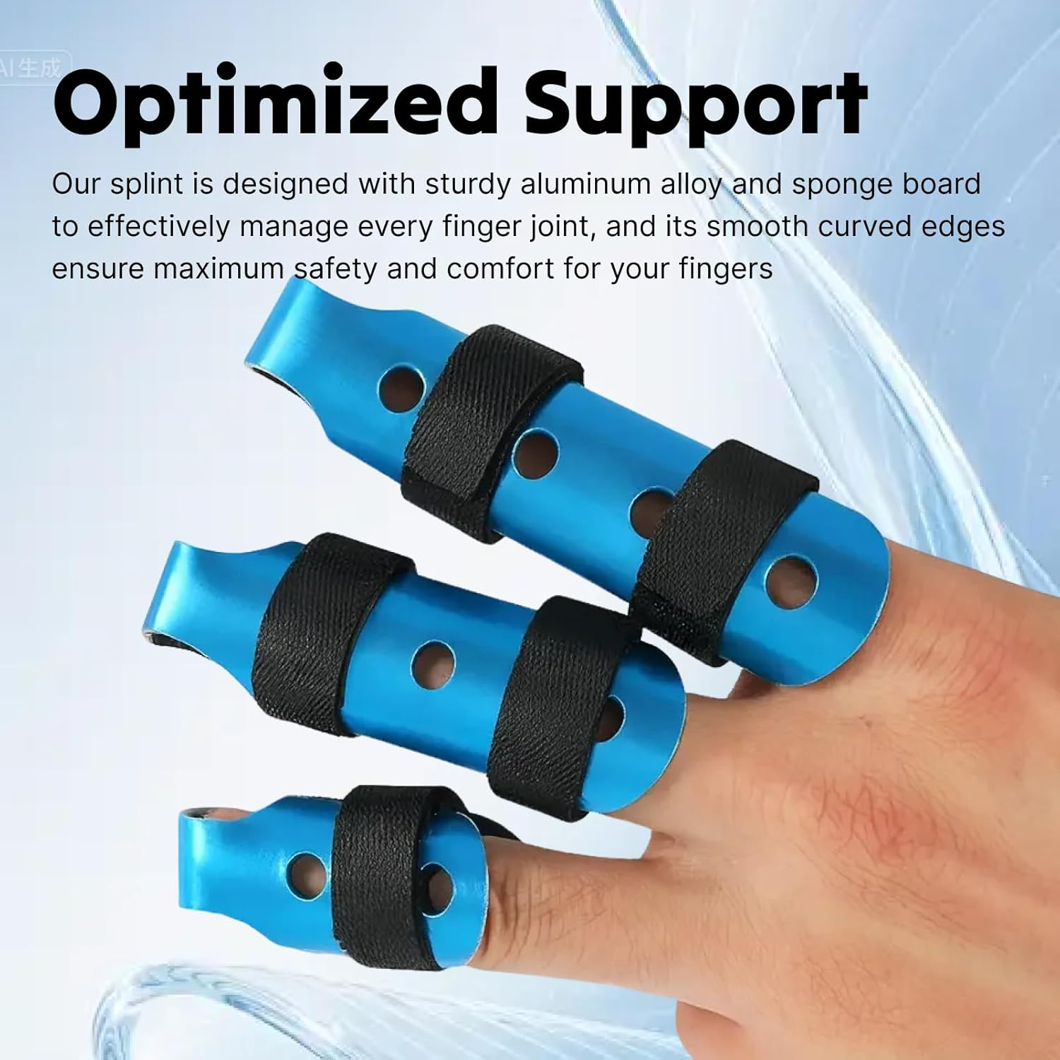 3 Size Waterproof Metal Finger Splints Set for Trigger, Index, Pinky Finger, and Ring Splints, Durable Aluminum Finger Splint for Finger Correction and Stabilization image number 1