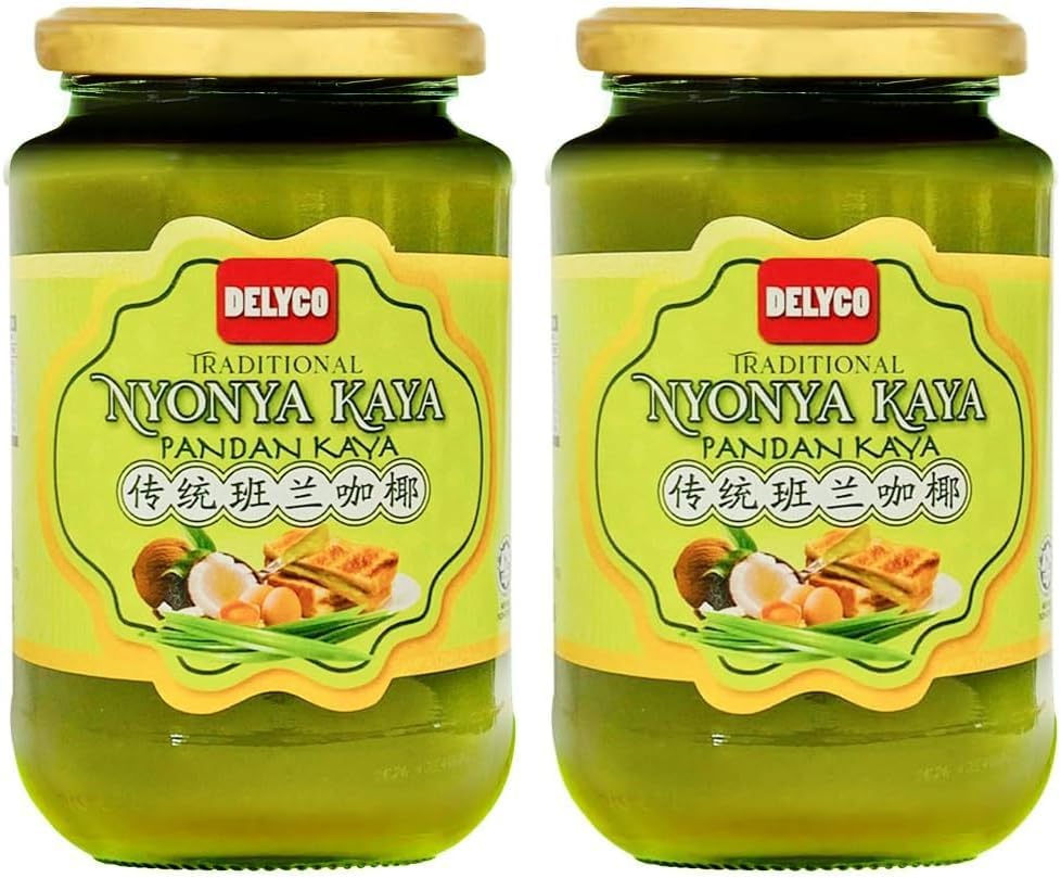 Delyco Pandan Kaya Jar Malaysian Coconut Egg Jam with Pandan Flavor Creamy Spread for Toast Dessert 425G image number 2