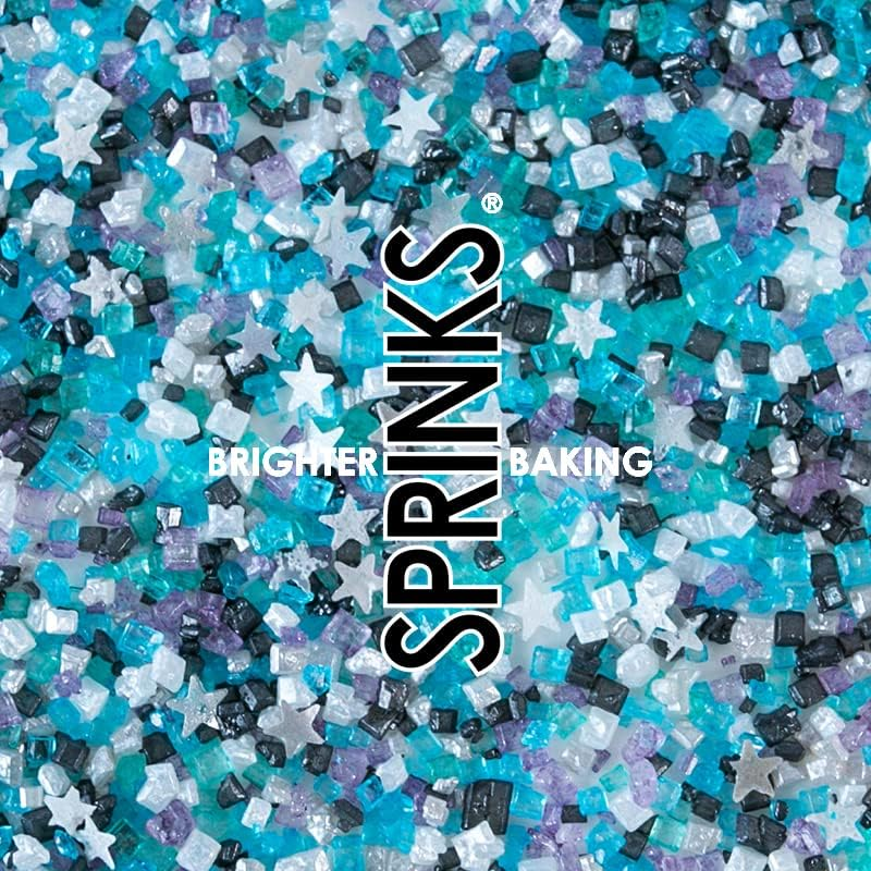 Sprinks Galaxy Glitz Sprinkles - Edible Cake Sprinkles | Cupcake Sprinkles | Galaxy Sprinkles | Space Sprinkles | Star Sprinkles | Coloured Sugar Crystals | Baking Sprinkles | Cake Decorating 500G image number 2